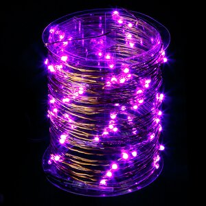 Светодиодная гирлянда Капельки 100 фиолетовых мини LED ламп 10 м, медная проволока Snowhouse фото 1