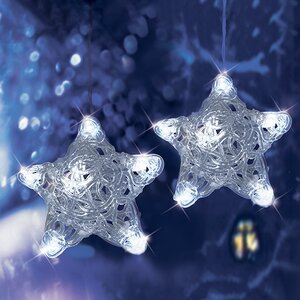 Светодиодная бахрома Звездочки 2.4*0.45 м, 120 холодных белых LED лампы, прозрачный ПВХ, IP44 Snowhouse (Сноухаус) фото 2