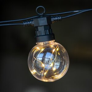 Гирлянда из лампочек Coronel 4.5 м, 10 ламп, теплые белые микро LED, черный ПВХ, IP44 Koopman фото 5