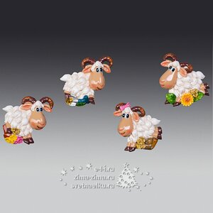 Овца-магнит "Прекрасный сад", 6 см, белый Holiday Classics фото 1