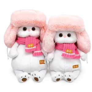Мягкая игрушка Кошечка Лили в меховой шапке и шарфе 24 см Budi Basa фото 4