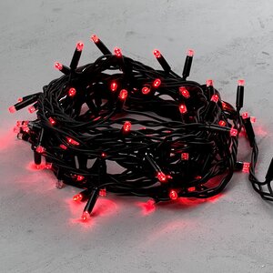 Светодиодная гирлянда 24V Legoled 100 красных LED ламп 10 м, мерцание, черный КАУЧУК, соединяемая, IP44 BEAUTY LED фото 6