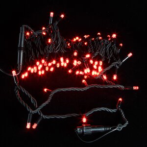 Уличная гирлянда Legoled красные LED лампы 10 м, черный КАУЧУК, соединяемая, IP44