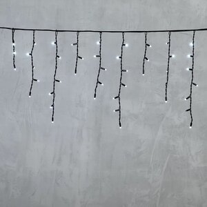 Светодиодная бахрома Legoled 3.1*0.5 м, 120 холодных LED, мерцание, черный КАУЧУК, соединяемая, IP65 BEAUTY LED фото 5