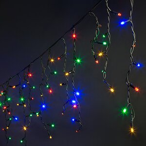 Светодиодная бахрома Legoled 3.1*0.9 м, 232 разноцветных LED, черный КАУЧУК, соединяемая, IP54 BEAUTY LED фото 2