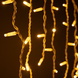 Светодиодная бахрома Legoled 3.2*0.9 м, 168 желтых LED, белый КАУЧУК, соединяемая, IP54 BEAUTY LED фото 2