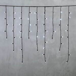 Светодиодная бахрома Legoled 3.2*0.9 м, 168 холодных LED, мерцание, черный КАУЧУК, соединяемая, IP65 BEAUTY LED фото 5