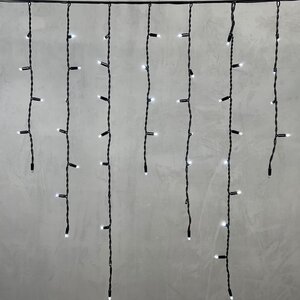 Светодиодная бахрома Legoled 3.2*0.9 м, 168 холодных LED, мерцание, черный КАУЧУК, соединяемая, IP65 BEAUTY LED фото 2