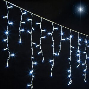 Светодиодная бахрома Legoled 3.1*0.9 м, 232 холодных белых LED, белый КАУЧУК, соединяемая, IP54 BEAUTY LED фото 2