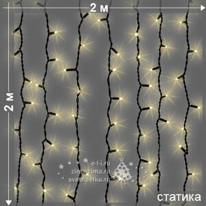 Светодиодный занавес Legoled 2*2 м, 400 теплых белых LED ламп, черный КАУЧУК, соединяемый, IP54 BEAUTY LED фото 2
