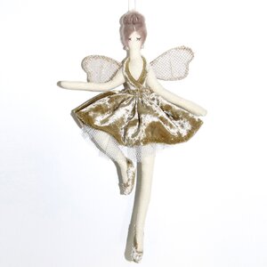 Кукла на елку Фея - Балерина Мария - Мариинские танцы 24 см шампань, подвеска Due Esse Christmas фото 2
