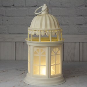 Декоративный фонарь Мидгард 26 см белый, на батарейках Snowhouse фото 1