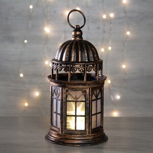 Декоративный фонарь Мидгард 26 см бронзовый, на батарейках Snowhouse фото 1