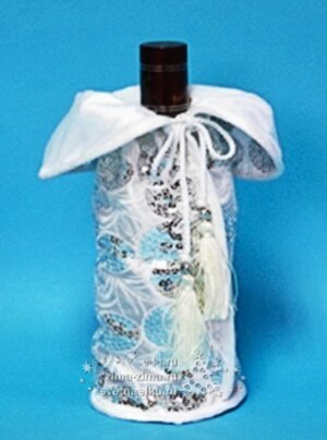 Сумочка для винной бутылки, серебро 11*38 см Царь Елка фото 1