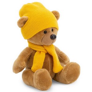 Мягкая игрушка Медведь Топтыжкин коричневый 17 см в жёлтом шарфе и шапочке, Orange Exclusive Orange Toys фото 2