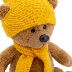 Мягкая игрушка Медведь Топтыжкин коричневый 17 см в жёлтом шарфе и шапочке, Orange Exclusive Orange Toys фото 3