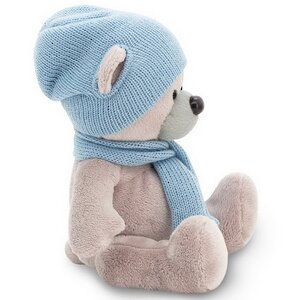 Мягкая игрушка Медведь Топтыжкин серый 17 см в голубом шарфе и шапочке, Orange Exclusive Orange Toys фото 3