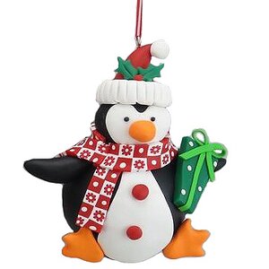 Елочное украшение "Пингвин с подарком" 10*6*10 см, подвеска Forest Market фото 1