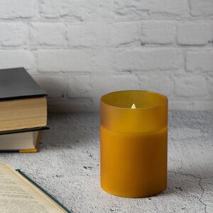 Светодиодная свеча с имитацией пламени Magic Flame в стакане 10 см карамельная Peha фото 2