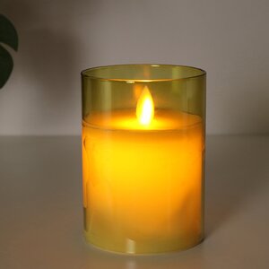 Светодиодная свеча с имитацией пламени Magic Flame в стакане 10 см салатовая Peha фото 4