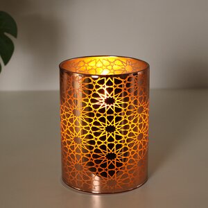 Светодиодная свеча в стакане Bronzetta 10 см, на батарейках Peha фото 3