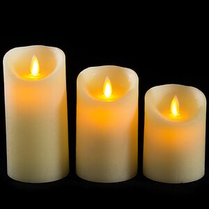 Светодиодная свеча с имитацией пламени 10 см, кремовая восковая, батарейка Peha фото 6
