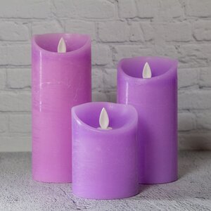 Светодиодная свеча с имитацией пламени, фиолетовая восковая, батарейка