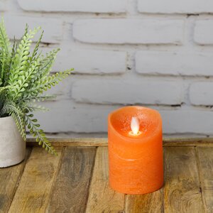 Светодиодная свеча с имитацией пламени 10 см, оранжевая восковая, батарейка Peha фото 6