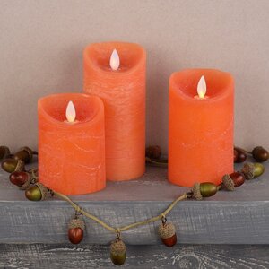 Светодиодная свеча с имитацией пламени 10 см, оранжевая восковая, батарейка Peha фото 3