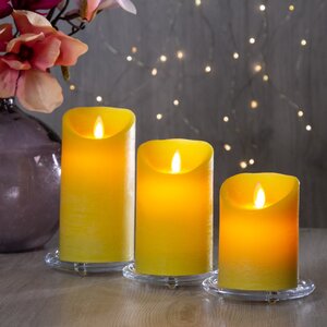 Светодиодная свеча с имитацией пламени 10 см, желтая восковая, батарейка Peha фото 2