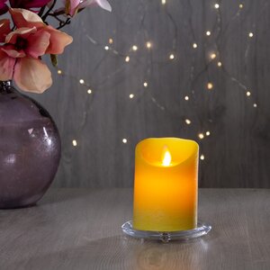 Светодиодная свеча с имитацией пламени 10 см, желтая восковая, батарейка Peha фото 1