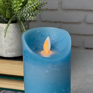 Светодиодная свеча с имитацией пламени Линдис 18 см, голубая, батарейка Peha фото 2