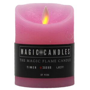 Светодиодная свеча с имитацией пламени 10 см, розовая восковая, батарейка Peha фото 5