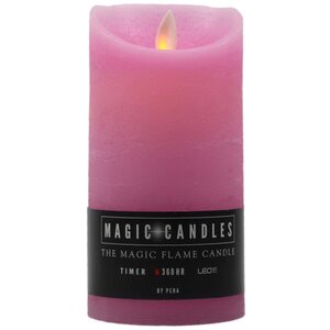 Светодиодная свеча с имитацией пламени 15 см, розовая восковая, батарейка Peha фото 5