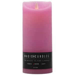 Светодиодная свеча с имитацией пламени 18 см, розовая восковая, батарейка Peha фото 5