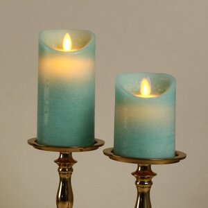 Светодиодная свеча с имитацией пламени 15 см, мятная восковая, батарейка Peha фото 3