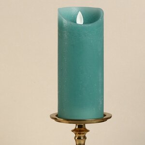 Светодиодная свеча с имитацией пламени 18 см, мятная восковая, батарейка Peha фото 2