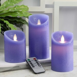 Набор свечей с имитацией пламени Ленорра Magic Flame 10-15 см, 3 шт, синие, с пультом управления