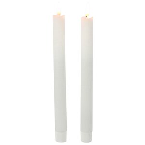 Столовая светодиодная свеча с имитацией пламени Инсендио 26 см 2 шт белая, батарейка Peha фото 5