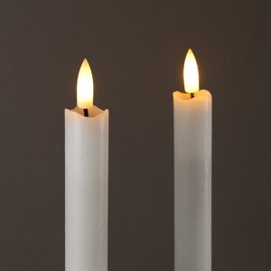 Столовая светодиодная свеча с имитацией пламени Инсендио 15 см 2 шт белая, батарейка Peha фото 4
