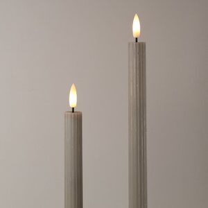 Столовая светодиодная свеча с имитацией пламени Грацио 26 см 2 шт серая, на батарейках, таймер Peha фото 4