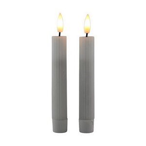 Столовая светодиодная свеча с имитацией пламени Грацио 15 см 2 шт белая, на батарейках, таймер Peha фото 3