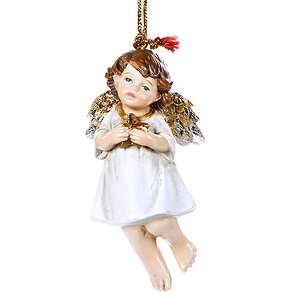 Елочное украшение Ангел с Золотыми Крылышками со звездой 8 см, подвеска Goodwill фото 1