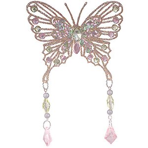 Елочное украшение Бабочка с Подвесками 14 см розовая, подвеска Holiday Classics фото 1