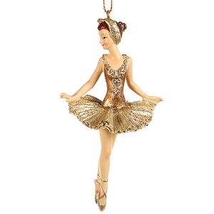 Елочная игрушка Балерина Изящная в кремовом платье 11 см, подвеска  Goodwill фото 1