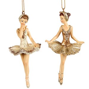 Елочная игрушка Балерина Изящная в кремовом платье 11 см, подвеска  Goodwill фото 2