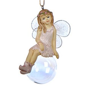 Елочная игрушка Девочка-Фея на мыльном пузыре-3 9 см, подвеска Goodwill фото 1
