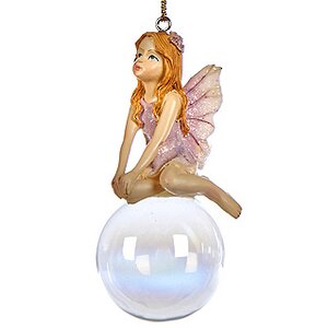 Елочная игрушка Девушка-Фея на мыльном пузыре-3 9 см, подвеска Goodwill фото 1