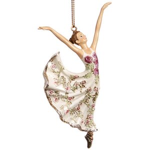 Елочная игрушка Цветочная Балерина 12 см в аттитюде, подвеска Goodwill фото 1
