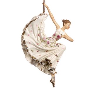Елочная игрушка Цветочная Балерина 12 см в прыжке, подвеска Goodwill фото 1